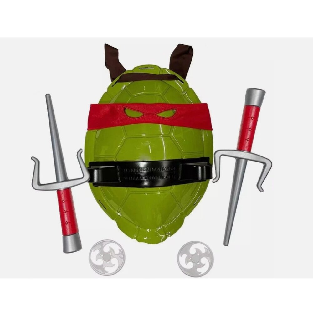 TMNT Raphael Red Ninja Turtle Shell Sai Costume Pack Kids Cosplay New Sealed